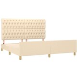  Posteljni okvir z vzglavjem krem 180x200 cm blago, (20904415) | Shoptok.si