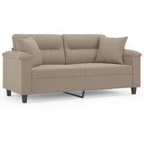 Maison Chic kavč - Sofa - Kanape dvosed z blazinami taupe 140 cm tkanina iz mikrovlaken, (21727875) | Shoptok.si