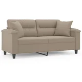 Maison Chic kavč - Sofa - Kanape dvosed z blazinami taupe 140 cm tkanina iz mikrovlaken, (21727875)