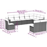  10-dijelni set vrtnih sofa od poliratana s jastucima sivi | shoptok.hr