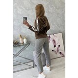 Kesi Velor sweatshirt with a hood brown | shoptok.hr