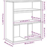 Ormarić za knjige boja drva 60x30x71 5 cm konstruirano drvo | shoptok.hr