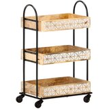 vidaXL Kuhinjska kolica s 3 razine 46x30x76 cm od masivnog drva manga | shoptok.hr