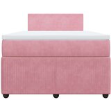 vidaXL Box spring postelja z vzmetnico roza 120x190 cm žamet | Shoptok.si