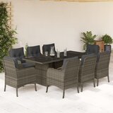 vidaXL 9-dijelni vrtni blagovaonski set sivi od poliratana | shoptok.hr