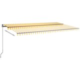 Prostostoječa avtomatska tenda 600x350 cm rumena/bela, (20728728) | Shoptok.si