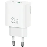 Stenski polnilec 1×USB-C, 1×USB-A, 33W