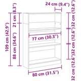  Regal za knjige boja betona 80x24x109 cm konstruirano drvo | shoptok.hr