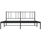  Metalni okvir krevet bez madraca s podnožjem crni 180x200 cm | shoptok.hr