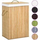  Košara za rublje od bambusa s 2 odjeljka 72 L | shoptok.hr