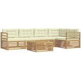  Set vanjskih sofa 6 kom. Bijela i krem Poliester | shoptok.hr