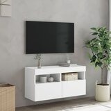  Zidni TV ormarić s LED svjetlima bijeli 80x30x40 cm | shoptok.hr