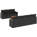 Maison Chic Seti vrtnega pohištva - Vrtna garnitura - Vrtni pohištvo set 8-delna z blazinami črn poli ratan, (21799450) | Shoptok.si
