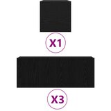  Set TV Kancelarije od 4 Komada Crna Hrastova Konstruirana Drva | shoptok.hr