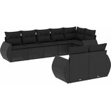  8-dijelni set vrtnih sofa od poliratana s jastucima crni | shoptok.hr