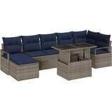 Vrtna sedežna garnitura z blazino 8 pcs siva in mornarsko modra, (5000040046) | Shoptok.si