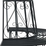  Klupa pod drvetom 4-Broj sjedala 160 x 80 x 89 cm Čelik Crna | shoptok.hr