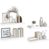  Plutajuće zidne police 4 kom sjajne bijele 60x23,5x3,8 cm MDF | Eponuda.com