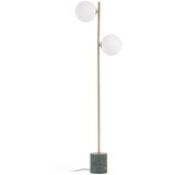 Kave Home Podna lampa u zeleno-zlatnoj boji sa staklenim sjenilom (visina 161 cm) Lonela - Cijene