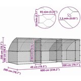  Kućica za pse s pohranom 3 pcs Srebrno 6 x 2 x 2 m Čelik | shoptok.hr