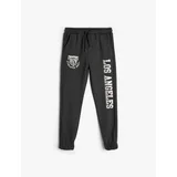 Koton Jogger Sweatpants with Print Detail, Tie Waist and Pocket