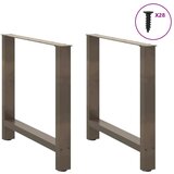 vidaXL Noge za blagovaonski stol Prirodni čelik 2 kom 70 x (72-73) cm Čelik | shoptok.hr