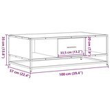 vidaXL Klubska mizica črna 100x57x35 cm inženirski les in kovina | Shoptok.si