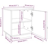  Noćni ormarići 2 kom sivi 40 x 34 x 45 cm od masivne borovine | shoptok.hr