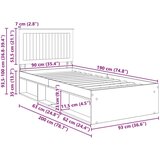  Okvir za krevet Staro drvo 90 x 190 cm Čvrsto borovo drvo | shoptok.hr