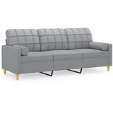  Trosjed s ukrasnim jastucima svjetlosivi 180 cm od tkanine | shoptok.hr