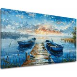  Pejzaž na platnu romantični zalazak sunca | akrilni detalji Cene