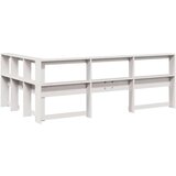  Knjižnica vzglavje L-oblike bela 120 cm trdna borovina | Shoptok.si