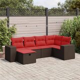  6-dijelni set vrtnih sofa od poliratana s jastucima smeđi | shoptok.hr