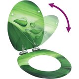  Toaletna daska s mekim zatvaranjem MDF zelena s uzorkom kapi | shoptok.hr