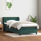 Box Spring krevet s madracem tamnozeleni 80x220 cm baršun | shoptok.hr