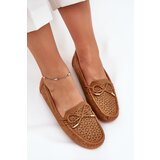 Boto Ladies Moccasins With Perforated Pattern And Lacing Camel Mirisa | Shoptok.si