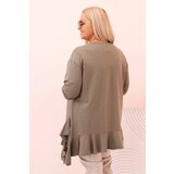 Kesi Włoski Women's Plus Size blouse with cotton, featuring a pocket and rolled sleeves kiwi | Shoptok.si