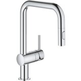 Grohe izvlečna enoročna kuhinjska armatura Minta - supersteel, U izliv (32322DC2) | Shoptok.si