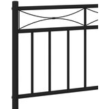 Metalni okvir kreveta uzglavlje i podnožje crni 75x190 cm | shoptok.hr