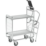 HelgeNyberg voziček z lestvijo SERIJE 100, 2 polici, DxŠxV 1020 x 460 x 1120 mm | Shoptok.si