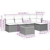  6-dijelni set vrtnih sofa od poliratana s jastucima sivi | shoptok.hr