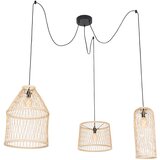 QAZQA Smart buiten hanglamp rotan 3-lichts incl LED - Calamus Cene