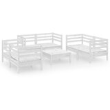 Maison Chic Seti vrtnega pohištva - Vrtna garnitura - Vrtni pohištvo set 7-delna bela trdna borovina, (21804569) | Shoptok.si