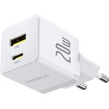 Baseus Palm stenski polnilec z USB-A in USB-C vhodoma 20W bele barve Cene