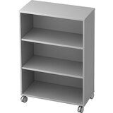 eurokraft pro CONTACT - Pisarniški regal, 2 polici, s kolesi, svetlo siva | Shoptok.si