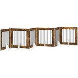  Vrata za pse s postoljem 6 pcs Dimljeni hrast 80 x 80 cm | shoptok.hr