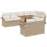 vidaXL Vrtna sedežna garnitura s shranjevanjem 9 pcs Bež Poly ratan, (5000021249) | Shoptok.si