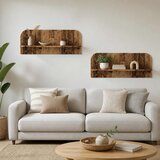  Zidna polica 2 kom. Staro drvo 102 x 13.5 x 37.5 cm | shoptok.hr