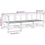  3-dijelna vrtna garnitura od masivne borovine siva | shoptok.hr