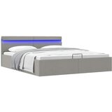  Hidraulični okvir za krevet LED svjetlosivi tkanina 160x200 cm | shoptok.hr